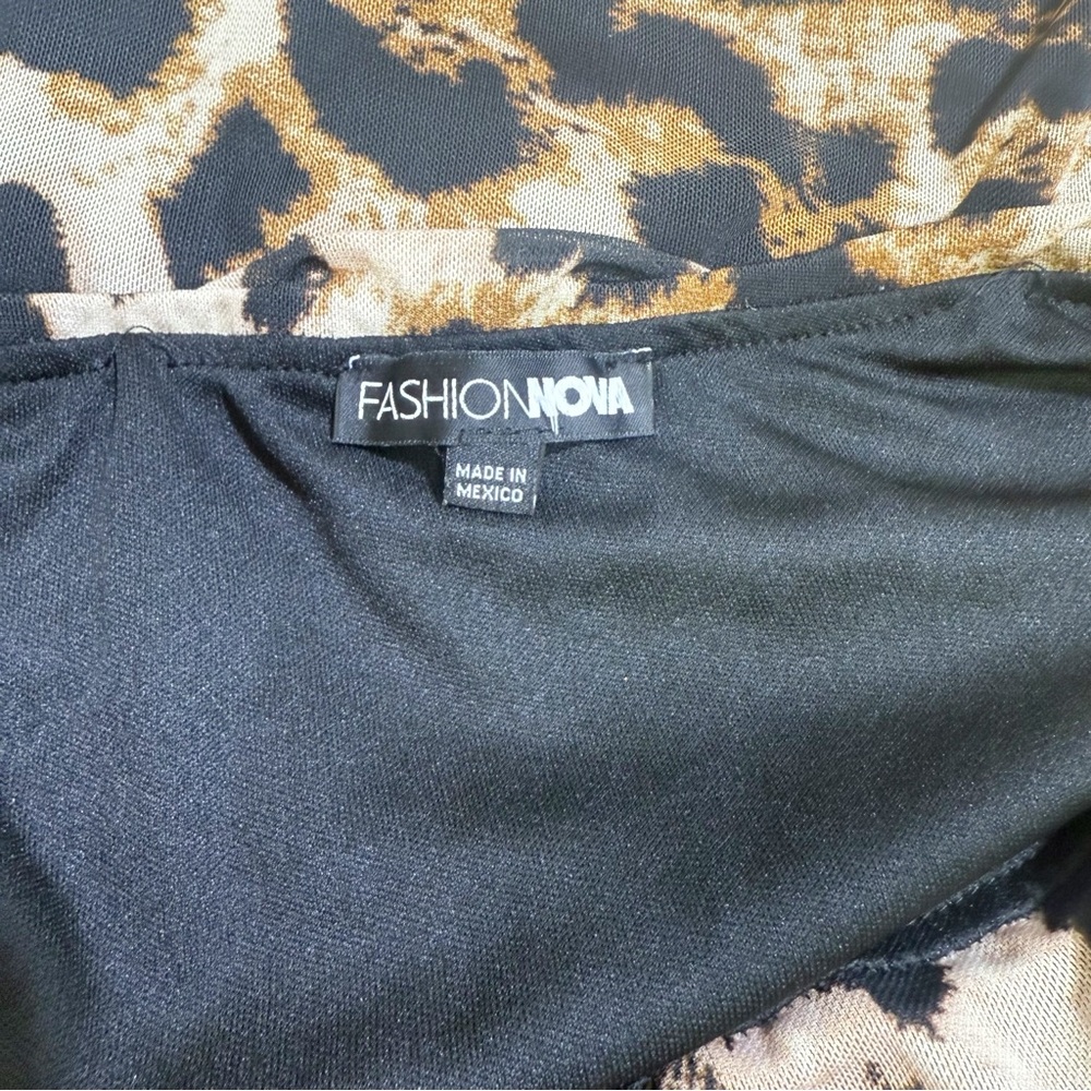 Fashion Nova Mia Leopard Mesh Skirt size L - Picture 3 of 7